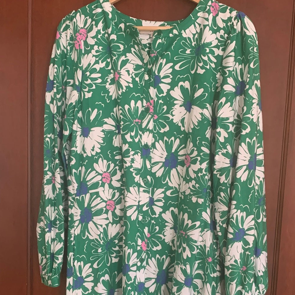 LOFT Green Floral Maxi Dress size 8